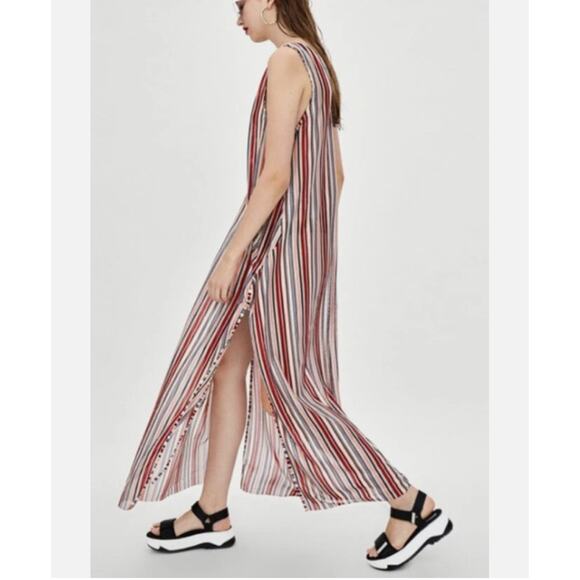 ZARA Trafaluc strip swim cover up size M - Picture 2 of 7